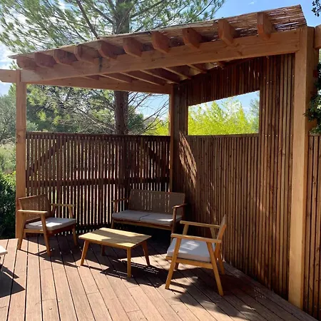 Chalet Insolite En Tonneau, Jacuzzi & Piscine Le Triadou